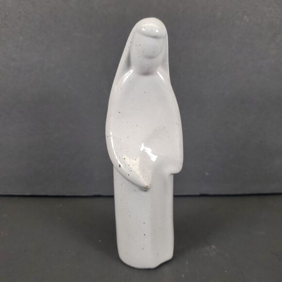 Minimalist Ceramic Nativity Set Joseph Mary Baby Jesus White Modern 6” Figures - Picture 4 of 4